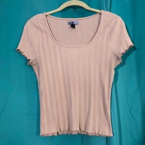 Powder pink form fitting shirt